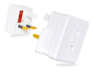 HUBIBUBI 2-Pin to 3-Pin Plug Adapter - European to UK Shaver Toothbrush Converter