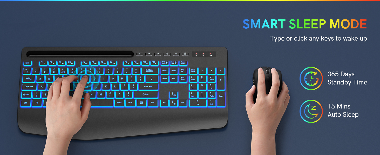 Rechargeable Ergonomic Keyboard with Phone Holder