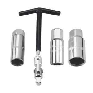 Crozgan Black Spark Plug Tool Set Spark Plug Socket Wrench T-Handle Plug Socket Spark Plug Removal Tool Steel Spark Plug Spanner 16mm 18mm 21mm