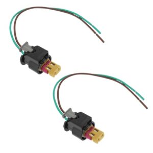 The Lord of the Tools 2Pcs 2 Pin Car Prewired Connector 4F0973702A 4F0973702 Compatible with Audi Compatible with VW Compatible with Skoda with Wire
