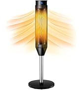 COSTWAY Wall Mounted Infrared Patio Heater with 3 Remote Control, Heat Setting and Angle Adjustme...