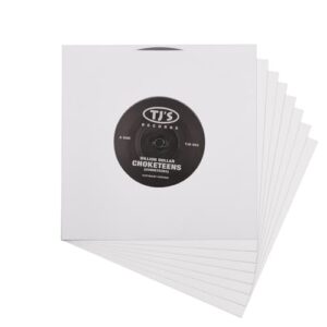 20PCS Vinyl Record Inner Sleeves Heavyweight Acid-Free Paper Album Covers Square White Kraft Paper Inner Sleeves with Hole for LP Albums (7 inch)