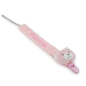 Personalised Baby Dummy Clip with Bear