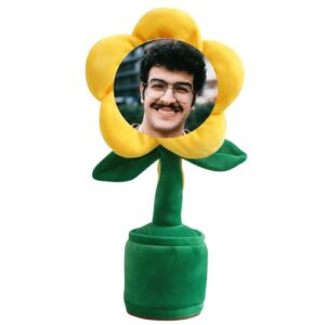 Dancing Flower Dancing Cactus Personalized Sunflower Cactus dancing Flower with Custom Face Funny Customed Image Singing and Dancing Sensory Cactus Sunflower