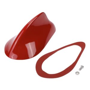 Partuto 1 Pcs Universal Shark Fin Antenna Cover Signal Roof Aerial for Car SUV Truck Offroad ABS Material with Adhesive Base Dark Red