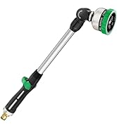 FANHAO Metal Watering Lance, 45cm Heavy Duty Spray Lance with 9 Spray Patterns, 180° Rotating Lon...