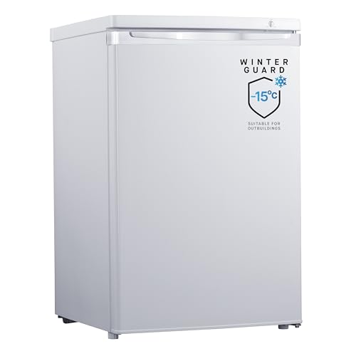 Teknix UC55F5W Freestanding Undercounter Freezer - 55cm Width / 91 Litre Capacity - Suitable for Outbuildings - 4 Large Freezer Compartments - 4 Star Freezer Rating - White            [Energy Class E]