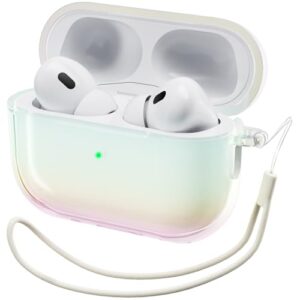 ORNARTO Compatible with AirPods Pro 2 Case 2022 - Transparent Protective Case with Prism Effect
