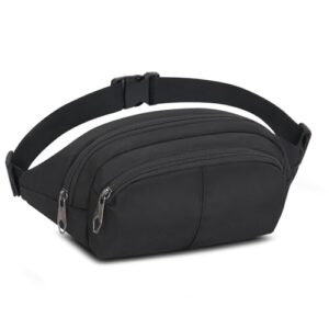 Bum Bag for Ladies Women Men Waist Bag Fanny Pack Wear-Resistant Bumbags with 4 Zipper Pockets Large Capacity Bumbag for Travel Sport Outdoo