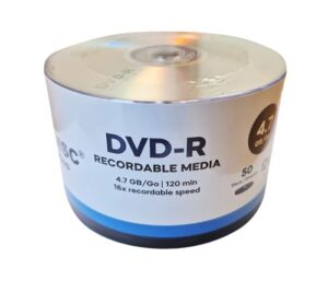 ACU-DISC Pro-Series DVD-R 4.7GB 16x Speed 120 Minutes Blank Discs AZO Dye UV Protection Hard Coat Anti-Scratch Surface – Perfect for Photos & Videos – Compatible with Any DVD Drive 17714 – 50 Pack
