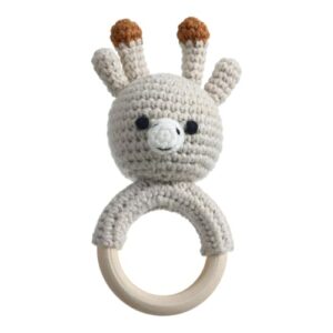 Wooden Crochet Baby Rattle