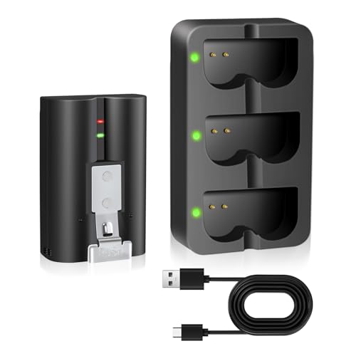 PoweLyt 1 Pack for Ring Battery 6040mAh Replacement Video Doorbell Battery and 3-Channel Charger Station Compatible with Video Doorbell 2/3/4/3 Plus