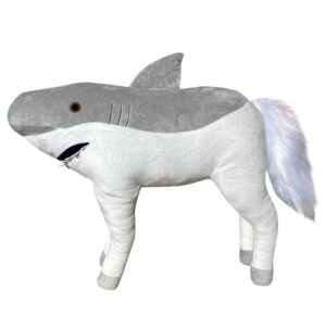 Plush Shark Horse Toy - Horse & Shark Hybrid Cute Plushies | Horse Plush Toy | Grey Long Body Pillow | 50cm Long Hugging Pillow Fish Plushies For Living Room