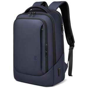 Mens Business Laptop Backpack for 15.6 Inch Large Rucksack with Charging Port Computer Bag Durable Anti-Theft High-Tech Daypack Water-Resistant Casual Daypack for Office College Weekender-Blue