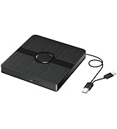 External Blu Ray Drive, 5 in 1 Portable Blu Ray Player with USB 3.0 Type-C, CD DVD Burner 3D Blu ...