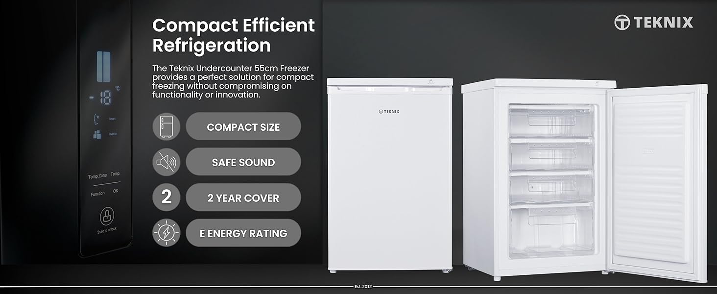 Teknix Undercounter 55cm Freezer in White