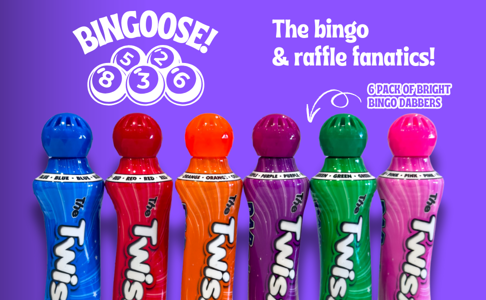 Bingoose the bingo & raffle fanatics 6 pack of bright bingo dabbers