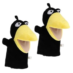 ibasenice 2pcs Crow Hand Puppet Mittens Bulk Gloves for for for Babies The Marionettes Puppet Cartoon Puppets Plush Black