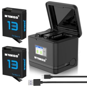 MVMOD for Hero 13 Battery 2300mAh 2 Packs with LCD 3-Channels Fast Charger