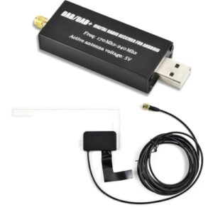 CAMECHO Car DAB/DAB+ Digital Radio Receiver Car DAB Radio Adapter In Car Antenna Digital DAB+ Adapter Tuner Box USB Dongle DAB Digital Audio Transmission with Antenna for Most Android Car Stereo appl