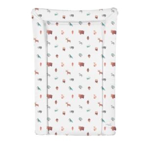 Deluxe Unisex Baby Waterproof Changing Mat with Raised Edges 46x73cm - Colourful Animals (Woodland Animals)