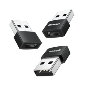 Bytewave USB A to USB C Adapter (3 Pack) for iPhone 16 15 Car Charger Adapter