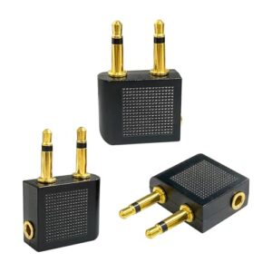 Desenda 3 PCS Airplane Flight Headphone Adapter