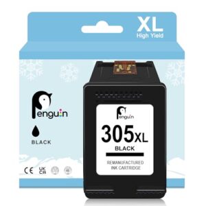 Penguin 305XL Black for HP 305 XL Compatible with DeskJet 2800e 2810e 2820e 4122e 4130e 2700e 2710e 2720e Envy 6000 6032e 6020e DeskJet Plus 4130e Envy Pro 6430 6432 Printer Ink Cartridge Replaceme