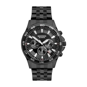 Sekonda Jenson Mens 44mm Chronograph Quartz Watch with Stainless Steel Bracelet Date Window 50m Water Resista