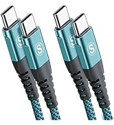 [2Pack 2M]USB C to USB C 60W Cable, Type C Charger Cord Compatible with Samsung Galaxy S23/S22/S2...