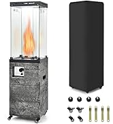 COSTWAY Table Top Patio Heater, Adjustable Flame Pyramid Propane Gas Outdoor Burner with Flameout...