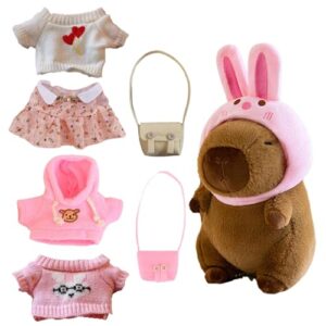 Rukjmqi Capybara Plush With Clothes And Accessories