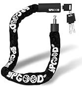 SPGOOD Bike Lock 1200mm/12mm with 2 Keys,Bicycle Lock with Mounting Bracket,Steel Cycling Cable L...