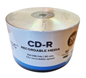 ACU-DISC Pro-Series CD-R80 700MB 52x 80min Blank Discs UV Protection Hard Coat Anti-Scratch Surface – Perfect for Photos & Videos – Compatible with Any CD Drive 17660 – 50 Pack