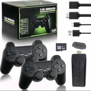 4K HDMI TV Game Stick Console Built-in 64GB 10000 Retro Games 2 Wireless Gamepad