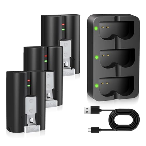 PoweLyt 3 Packs for Ring Battery 6040mAh Replacement Video Doorbell Battery and 3-Channel Charger Station Compatible with Video Doorbell 2/3/4/3 Plus