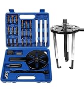SEEKSELF 21-in-1 Bearing Puller Set, with Red Steel Collets, Inner Hole Extractor, 3-Jaw Hook Pul...
