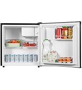 SIA AMZTT01BL Black Table Top Mini Fridge with Ice Box, 49L Drinks Beer Fridge, E Rated, Adjustab...