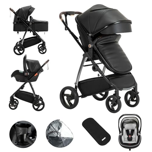 Kakbgee Leather 3 in 1 Pushchair Travel System