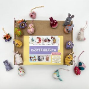 Bergin & Bath Needle Felting Bumper Kit - Easter Branch. Learn to Make a Complete Set of Decorations for Spring. A Premium Craft kit for Adults and Teens