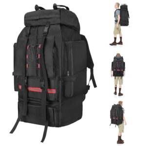LYtech 130L Hiking Camping Backpack Waterproof Internal Frame Camping Rucksack for Men & Women Large Tactical Backpack Adjustable Padded Straps Multi-Pocket Design for Trekking & Outdoor Adventures
