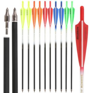 Poearcus Archery Crossbow Arrow 16" 17" 18" 20" 22" Crossbow Bolts Carbon Arrows with 4" Vanes for Hunting Targets Practice 6/12PCS