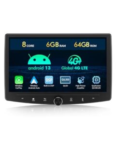 Eonon 10.1 inch Android 13 Car Stereo Double Din 6+64GB 4G LTE GPS Sat Nav CarPlay Android Auto MirrorLink Bluetooth DSP USB SWC Support OBDII DAB+ Backup Camera Headunit UA13SK