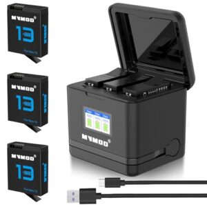 MVMOD for Hero 13 Battery 2300mAh 3 Packs with LCD 3-Channels Fast Charger