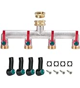iBamso Brass Garden Hose Splitter, 3/4 Inch 3 Way Garden Hose Tap Splitter High Flow Outlet with ...