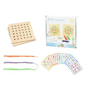 Todler Threading Toy - Wooden Lacing Beads & String Toy For Kids | montesori Educational Toy For Fine Motor Skills