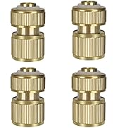 iBamso 4 pc Brass Hose Quick Connector, Garden Hose Connector, 1/2 inch Expandable Garden Hose Fa...
