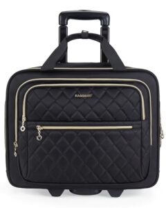 bagsmart Rollable Laptop Bag for Women Rolling Briefcase for 15.6 Inch Laptops