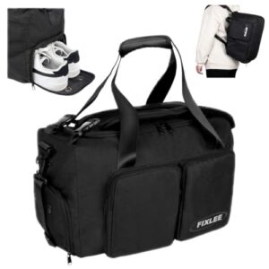 FIXLEE 30L Travel Sports Gym Duffle Bag for Men and Women with Shoe & Wet Compartments