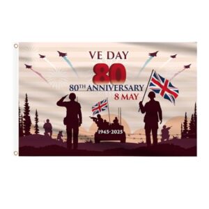 AhfuLife VE Day Flag 3Ft x 5Ft for 80th Anniversary 2025 Decorations